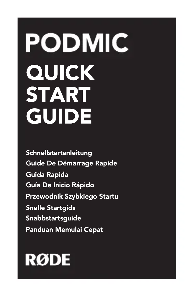 Page 1 de la notice Manuel utilisateur Røde PodMic