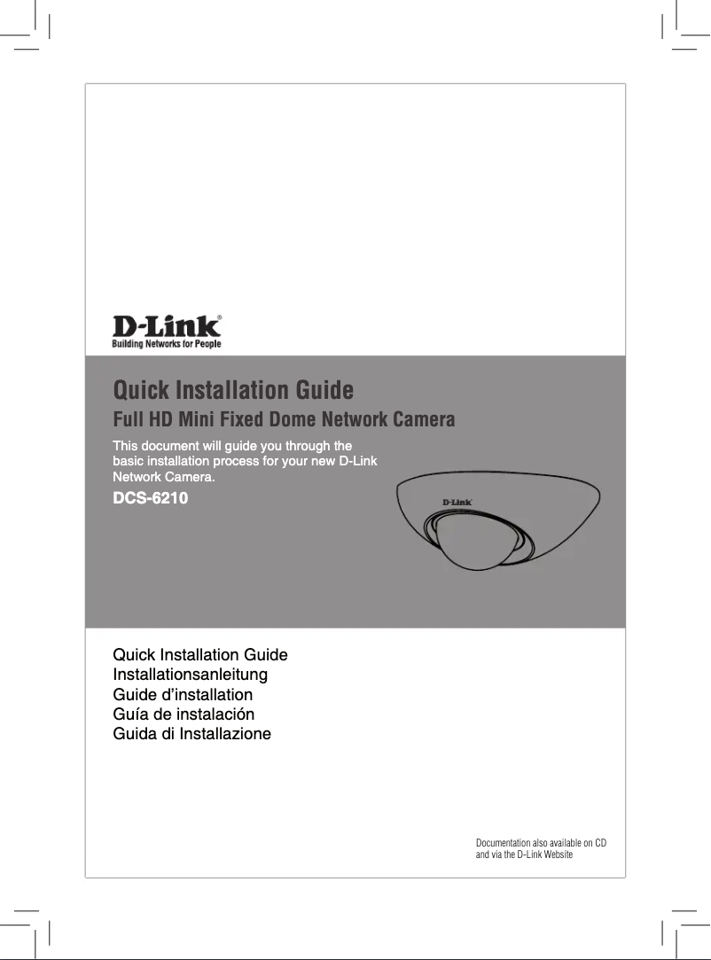 Page 1 de la notice Guide d'installation D-Link DCS-6210