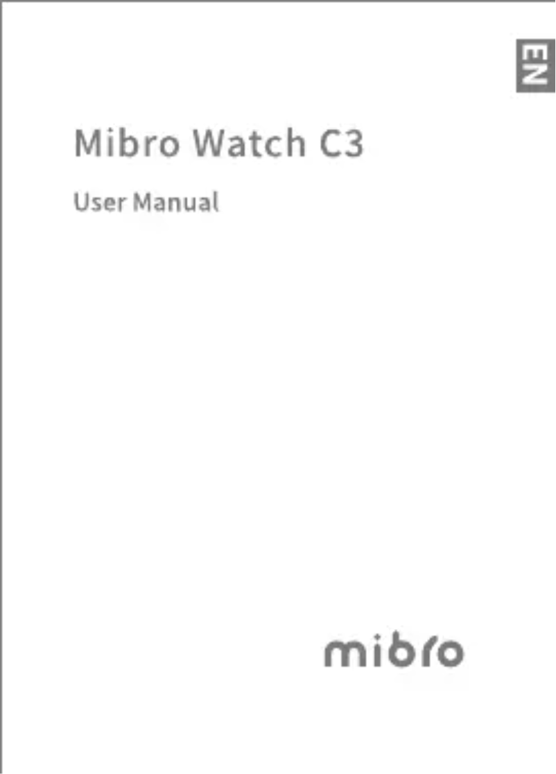 Page 1 de la notice Manuel utilisateur Mibro Watch C3