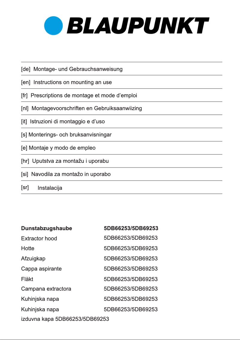 Página 1 del manual Guía de instalación Blaupunkt 5DB66253
