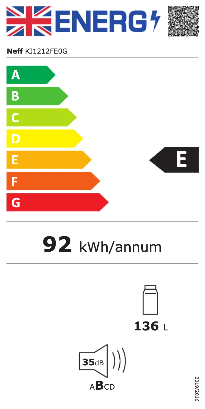 Page n°1 - Label énergétique Neff KI1212FE0G