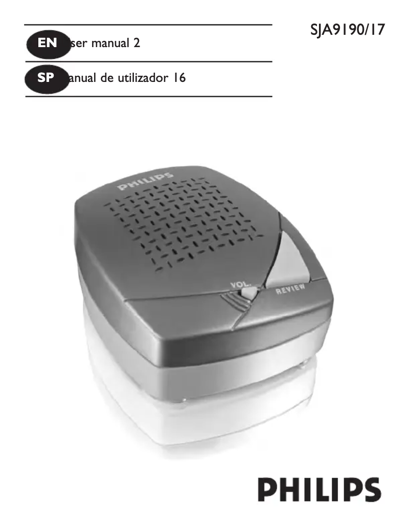Page n°1 - Manuel utilisateur Philips SJA9190