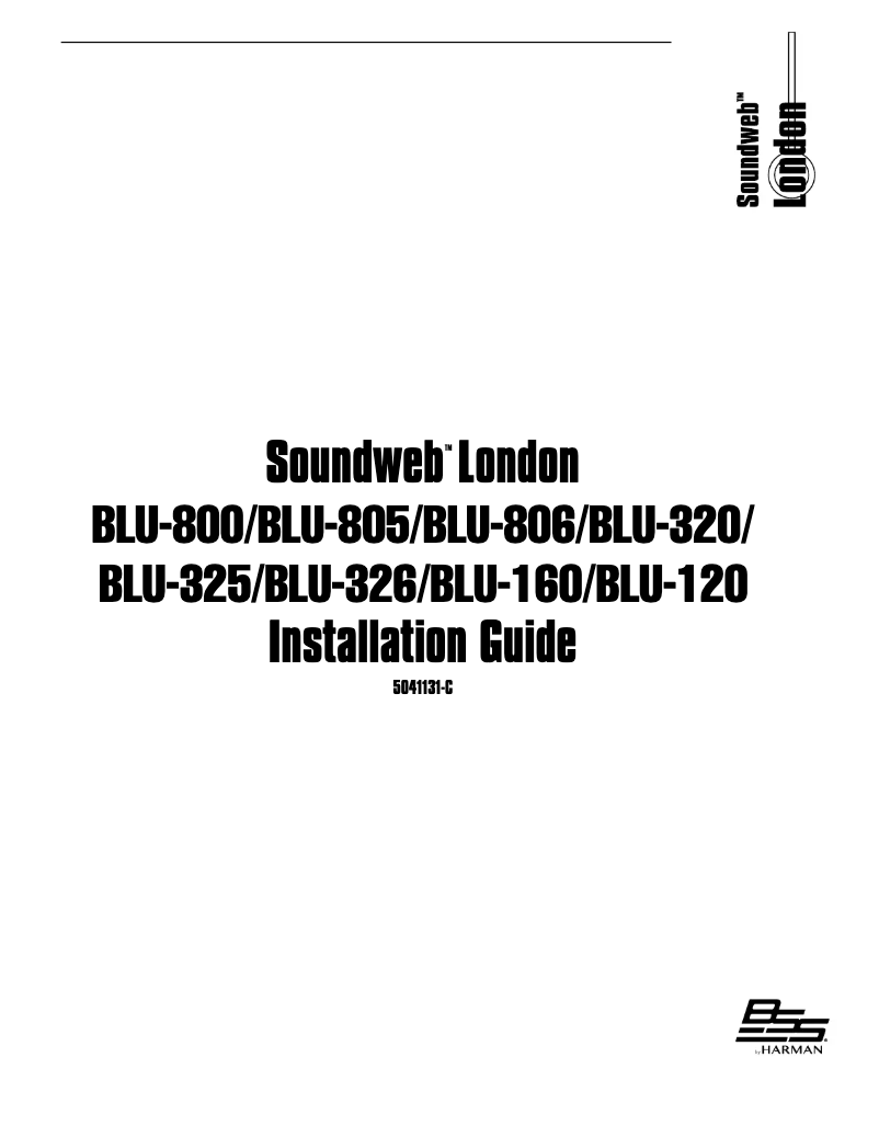 Page n°1 - Manuel utilisateur BSS Audio Soundweb London BLU-160