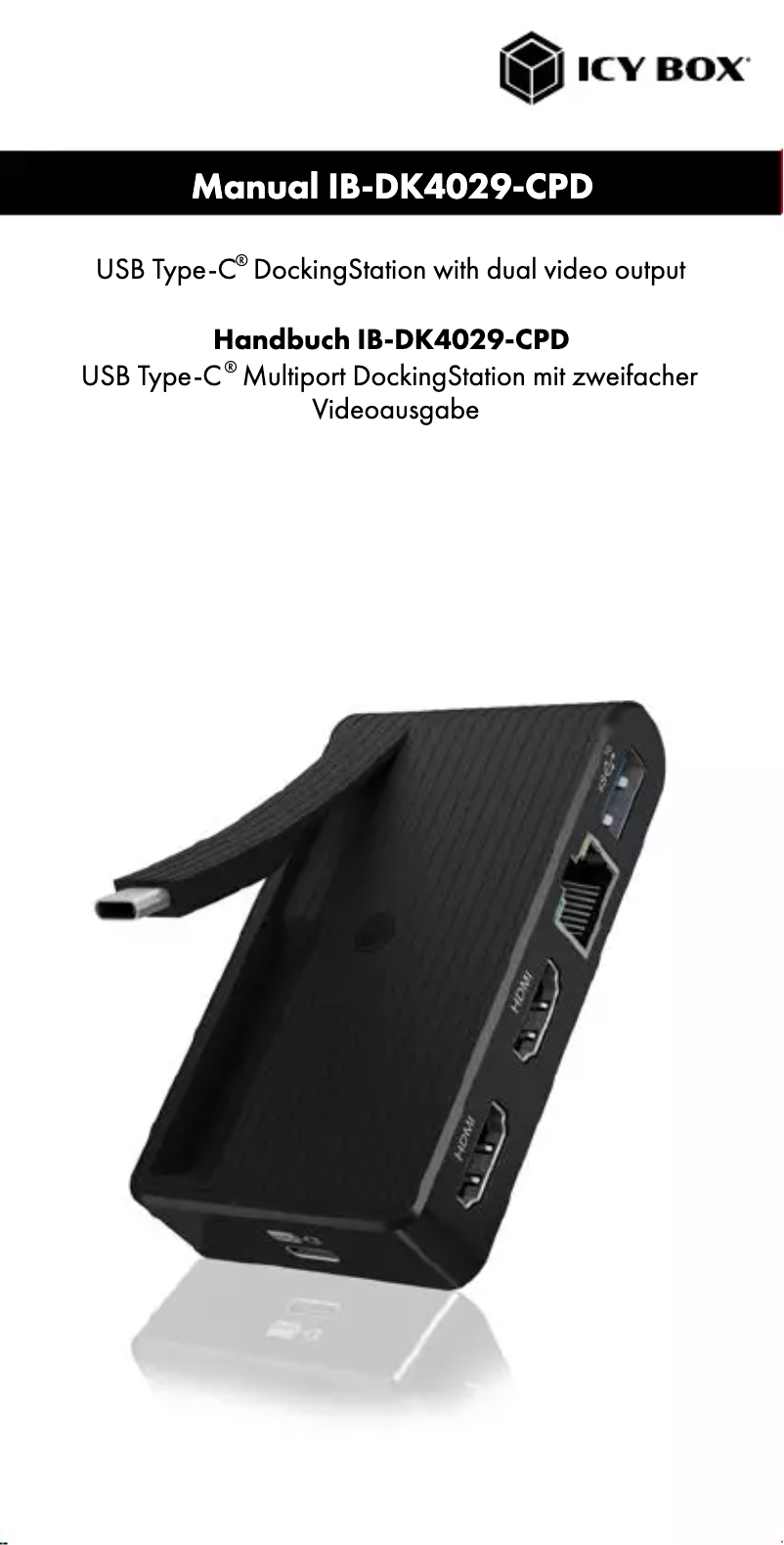 Página 1 del manual Manual de usuario Raidsonic IB-DK4029-CPD