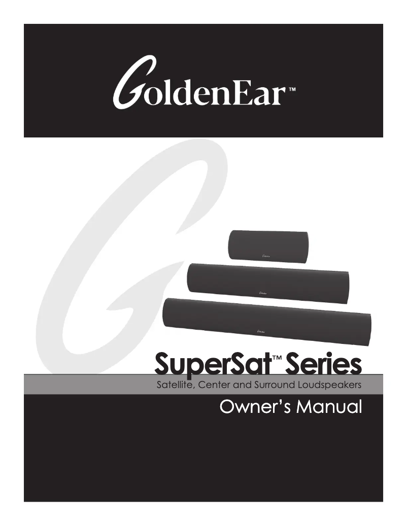 Page n°1 - Manuel utilisateur GoldenEar SuperSat 50C
