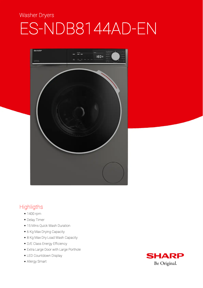 Page n°1 - Fiche technique Sharp ES-NDB8144AD-EN