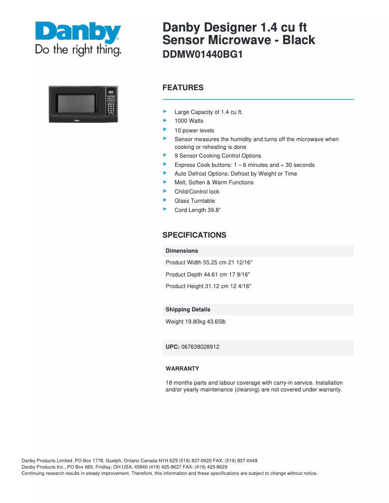 Image de la première page du manuel de l'appareil DDMW01440BG1