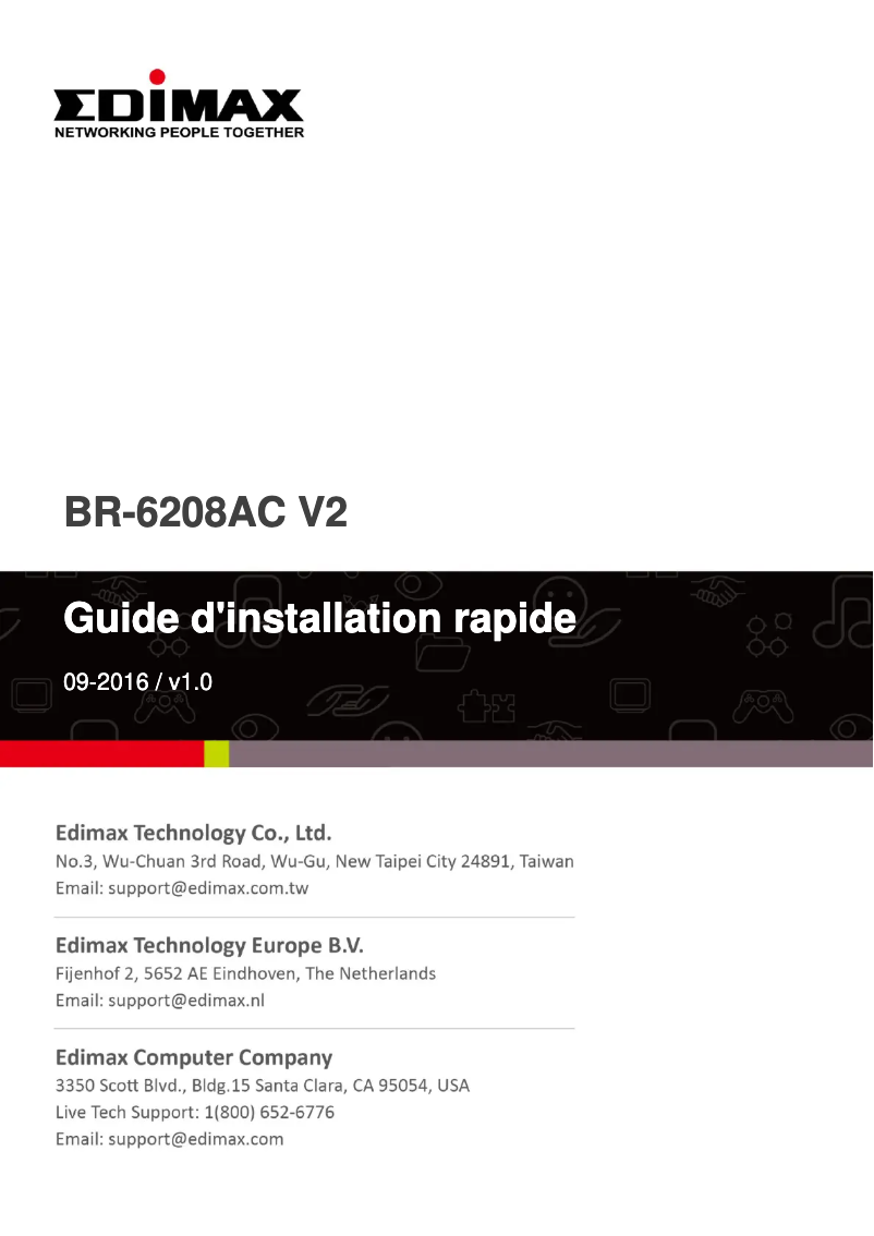 Page 1 de la notice Manuel utilisateur Edimax BR-6208AC V2