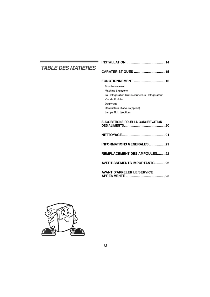 Page 1 de la notice Manuel utilisateur LG GR-T342S