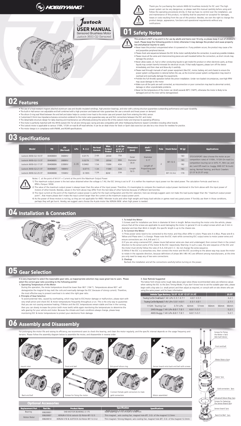 Página 1 del manual Manual de usuario Hobbywing JUSTOCK-3650SD
