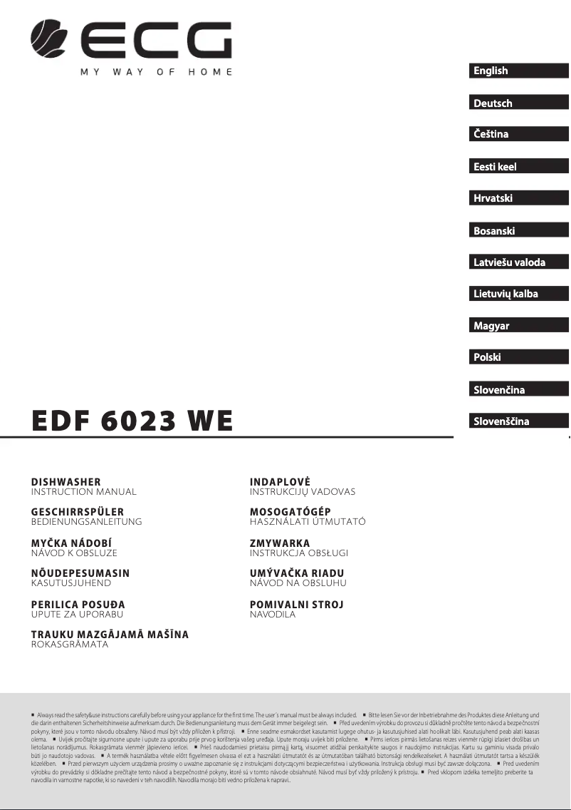 Image de la première page du manuel de l'appareil EDF 6023 WE