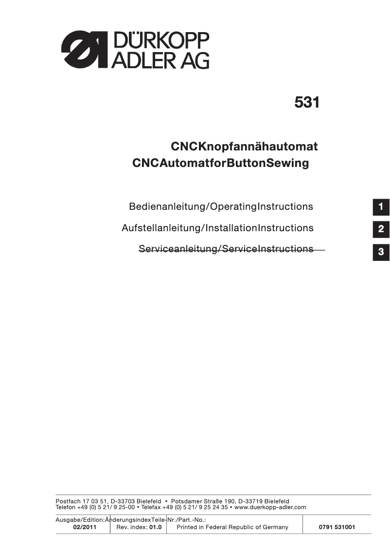 Image de la première page du manuel de l'appareil 531