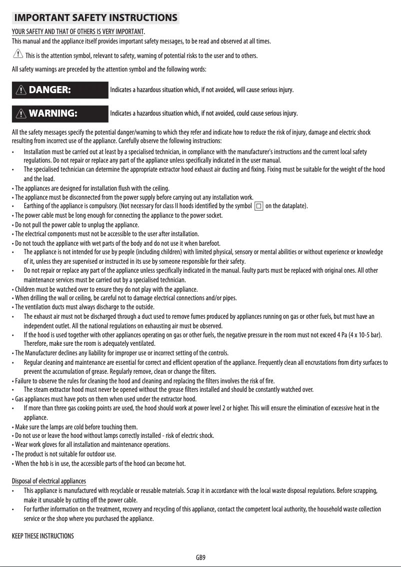 Page n°1 - Manuel utilisateur Whirlpool AKR 1050 IX