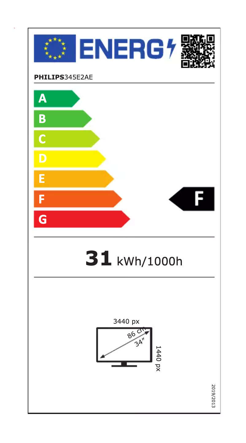 Page n°1 - Label énergétique Philips 345E2AE