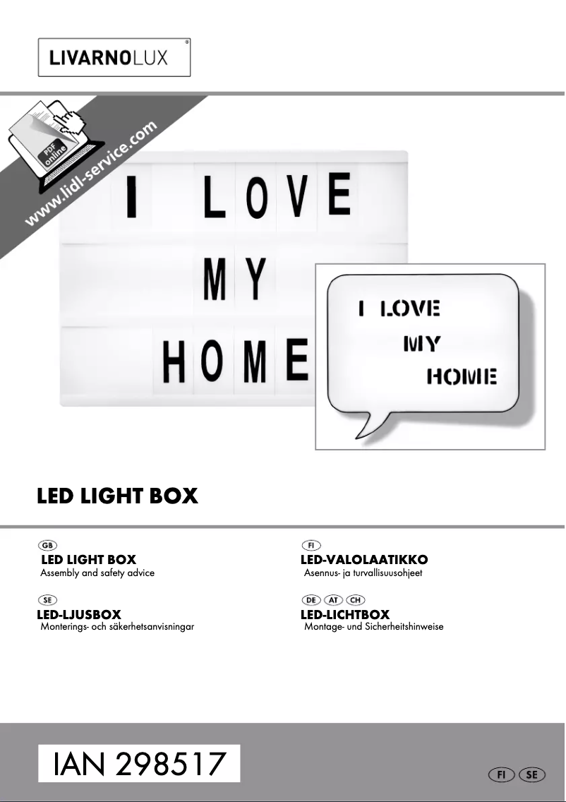 Page 1 de la notice Manuel utilisateur Livarno Lux HG02108A