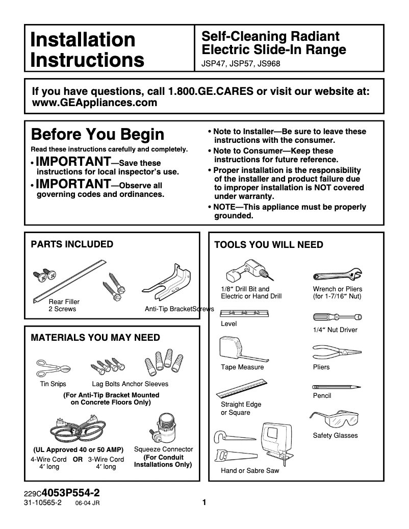 Image de la première page du manuel de l'appareil Profile JS968SFSS