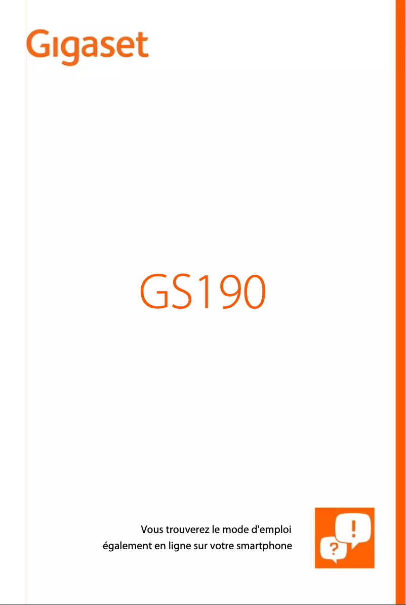 Page n°1 - Manuel utilisateur Gigaset GS190R