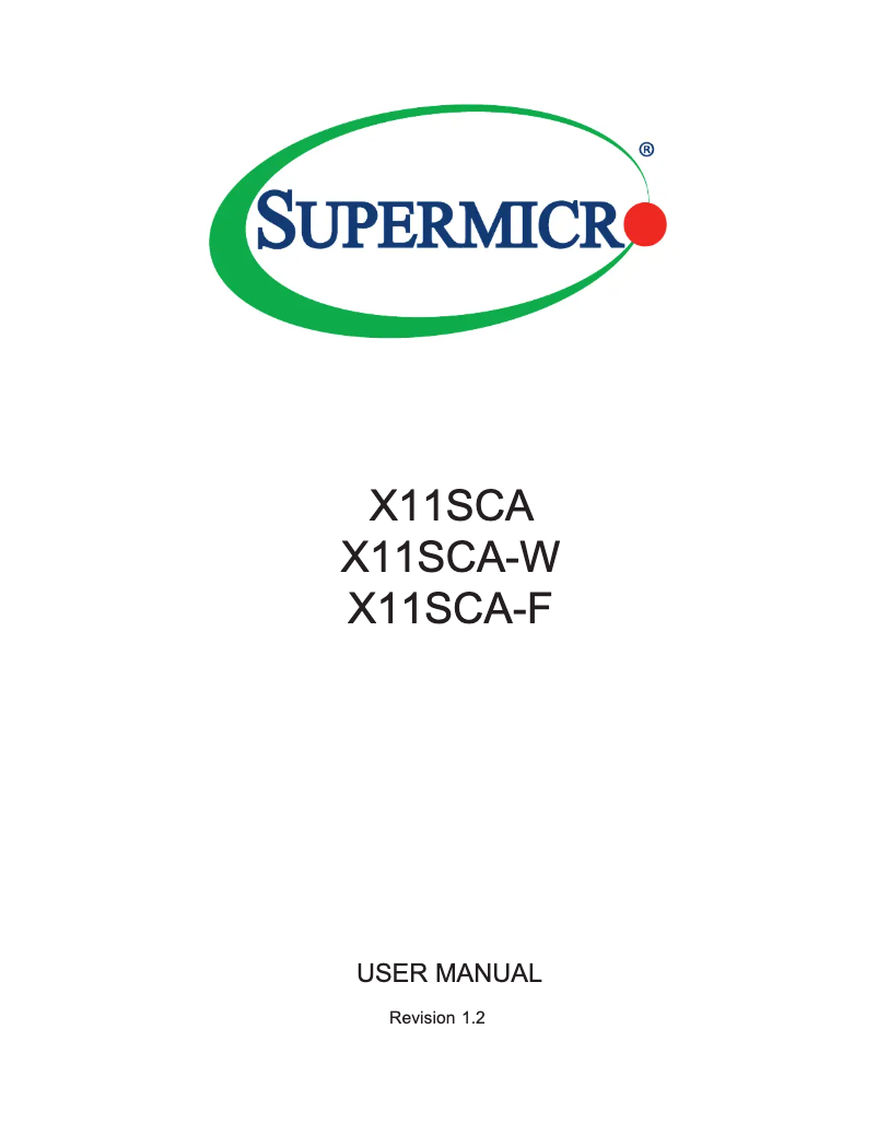 Page 1 de la notice Manuel utilisateur Supermicro X11SCA-F