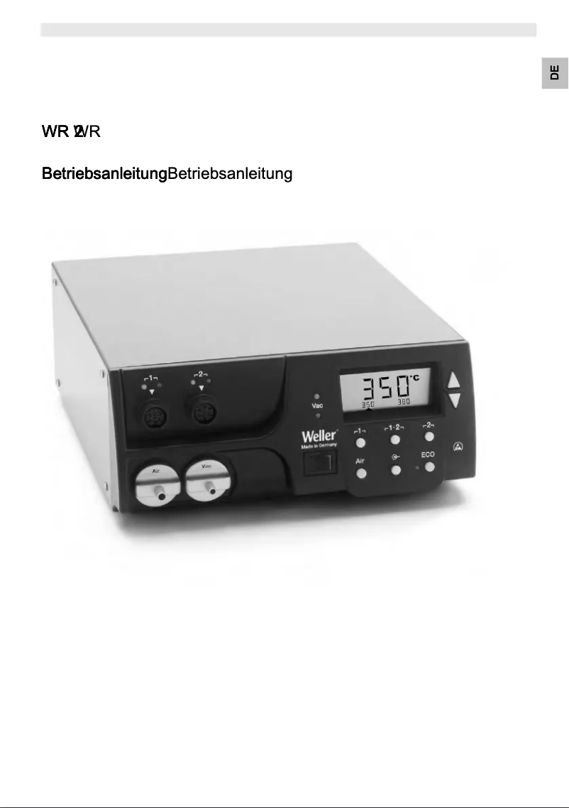 Image de la première page du manuel de l'appareil WR 2