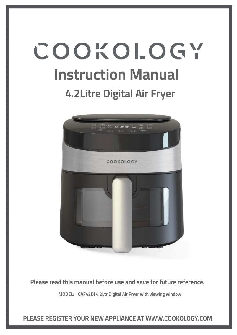 Page 1 de la notice Manuel utilisateur Cookology CAF42DI