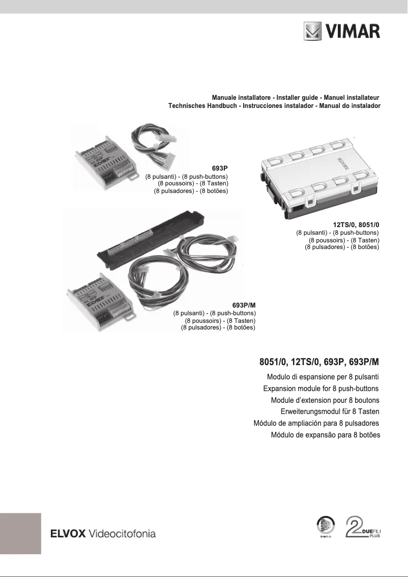 Page n°1 - Manuel utilisateur Vimar ELVOX 693P