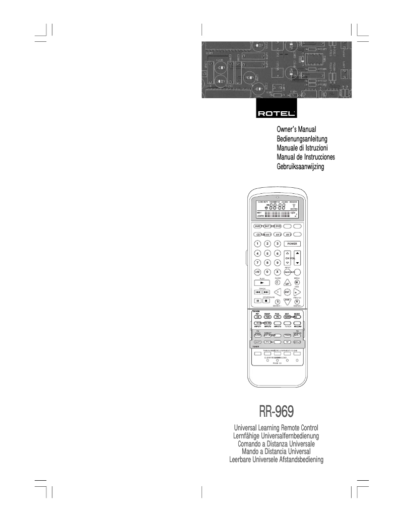 Image de la première page du manuel de l'appareil RR-969