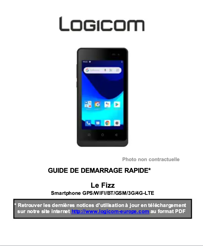 Page 1 de la notice Manuel utilisateur Logicom Le Fizz