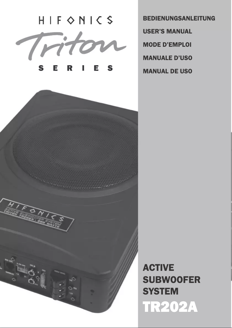 Image de la première page du manuel de l'appareil Triton TR-202A