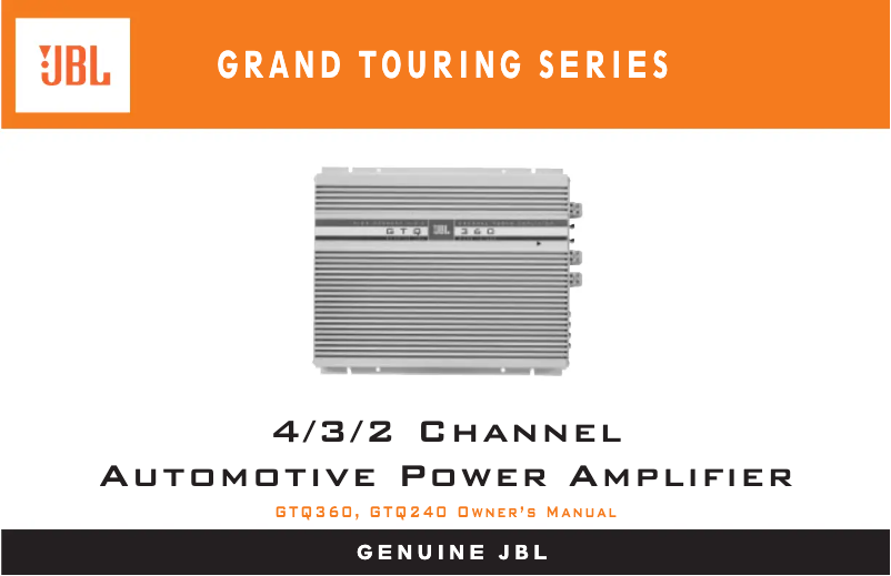 Page 1 de la notice Manuel utilisateur JBL Grand Touring GTQ360