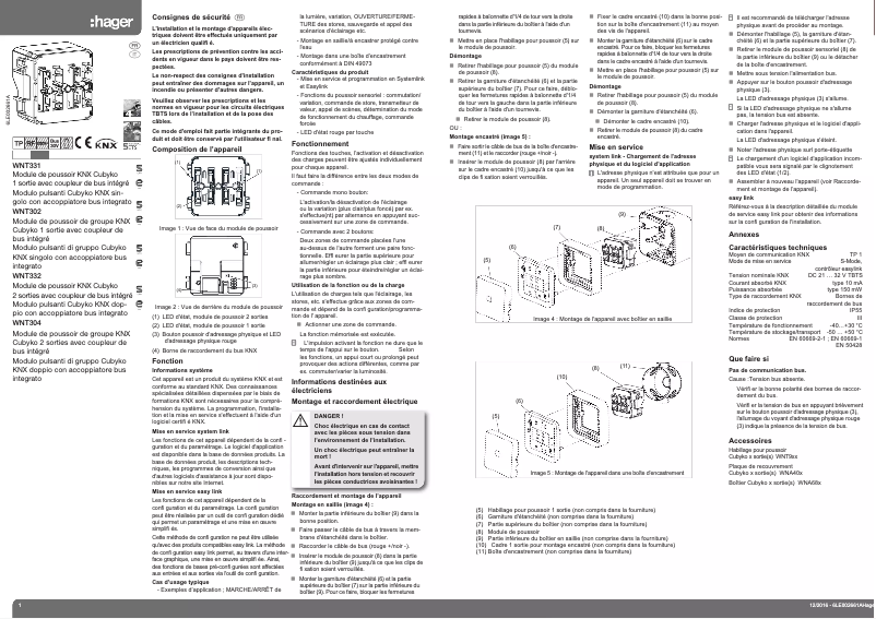 Page n°1 - Manuel utilisateur Hager WNT331