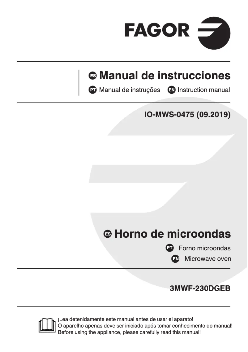 Imagen de la primera página del manual del dispositivo 3MWF-230DGEB
