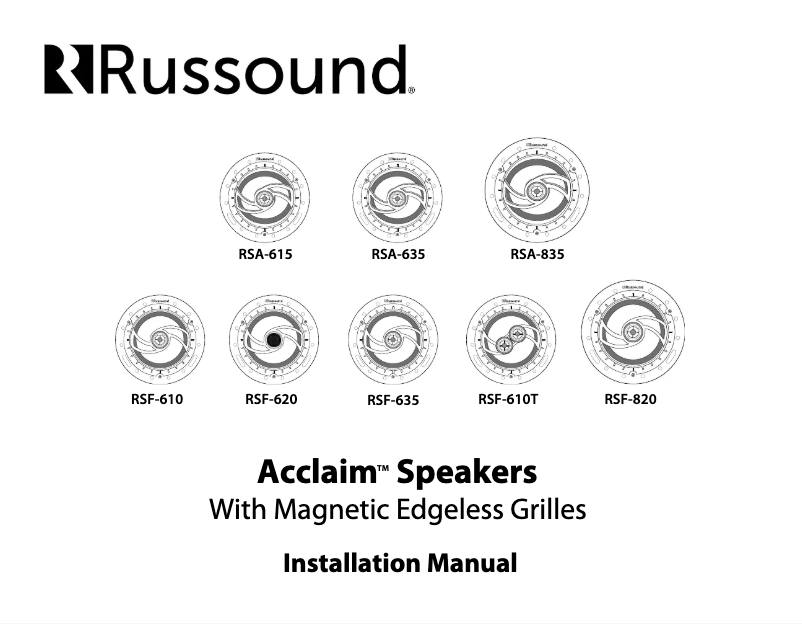 Page n°1 - Manuel utilisateur Russound RS-F610T