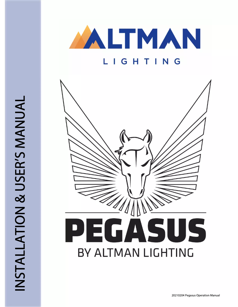 Page 1 de la notice Manuel utilisateur Altman Pegasus 6