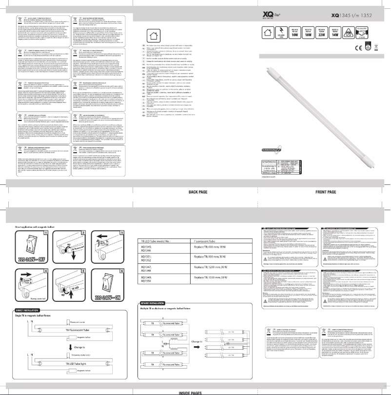 Page 1 de la notice Manuel utilisateur XQ-lite XQ1346