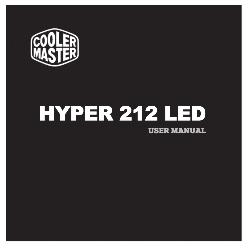 Page n°1 - Manuel utilisateur Cooler Master Hyper 212 LED