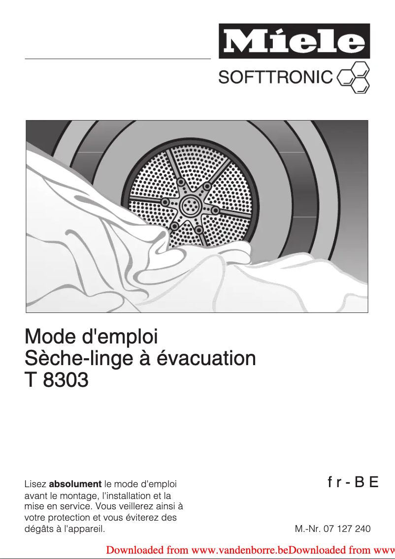 Page n°1 - Manuel utilisateur Miele T 8303
