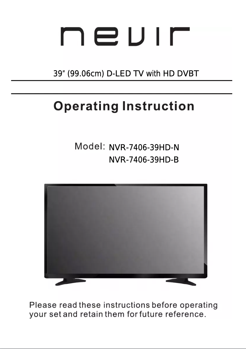 Page 1 de la notice Manuel utilisateur Nevir NVR-7406-39HD-B