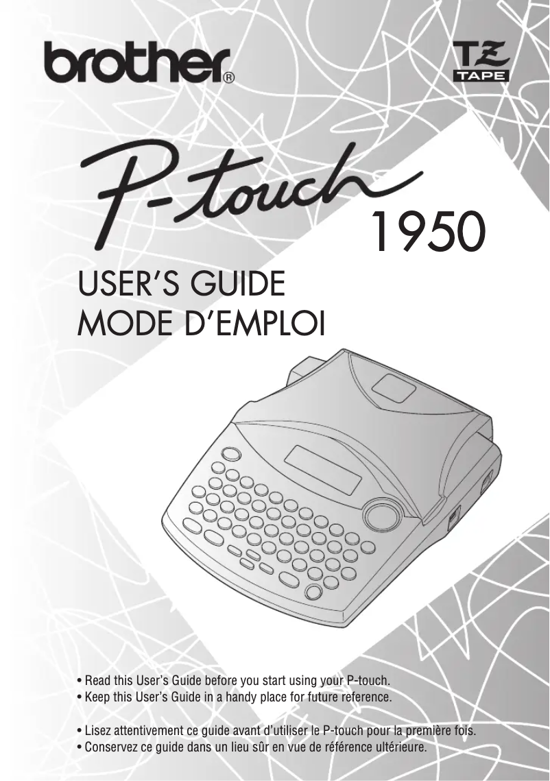 Page n°1 - Manuel utilisateur Brother P-touch PT-1950