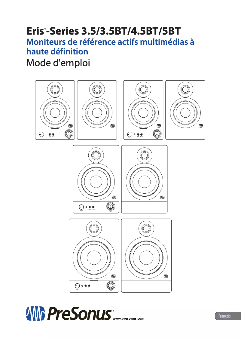 Page 1 de la notice Manuel utilisateur PreSonus Eris 3.5BT 2nd Gen