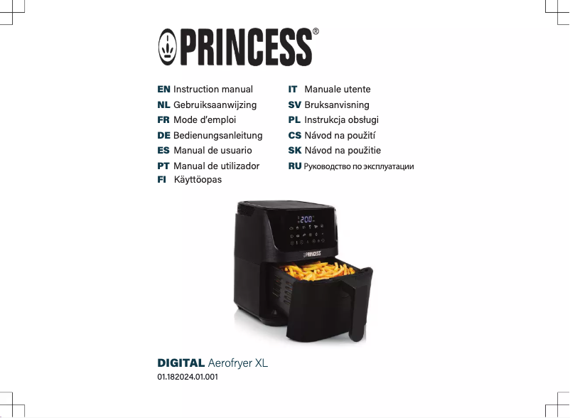 Página 1 del manual Manual de usuario Princess Digital Airfryer XL 182024