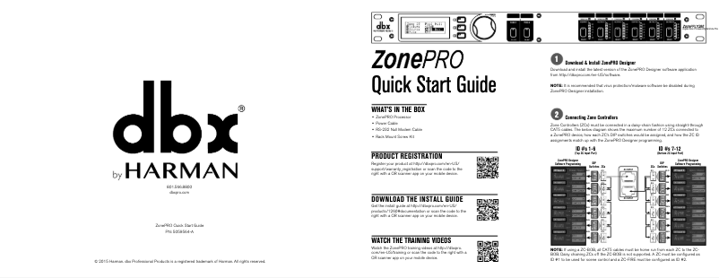 Page n°1 - Guide de démarrage rapide DBX ZonePRO 1260m