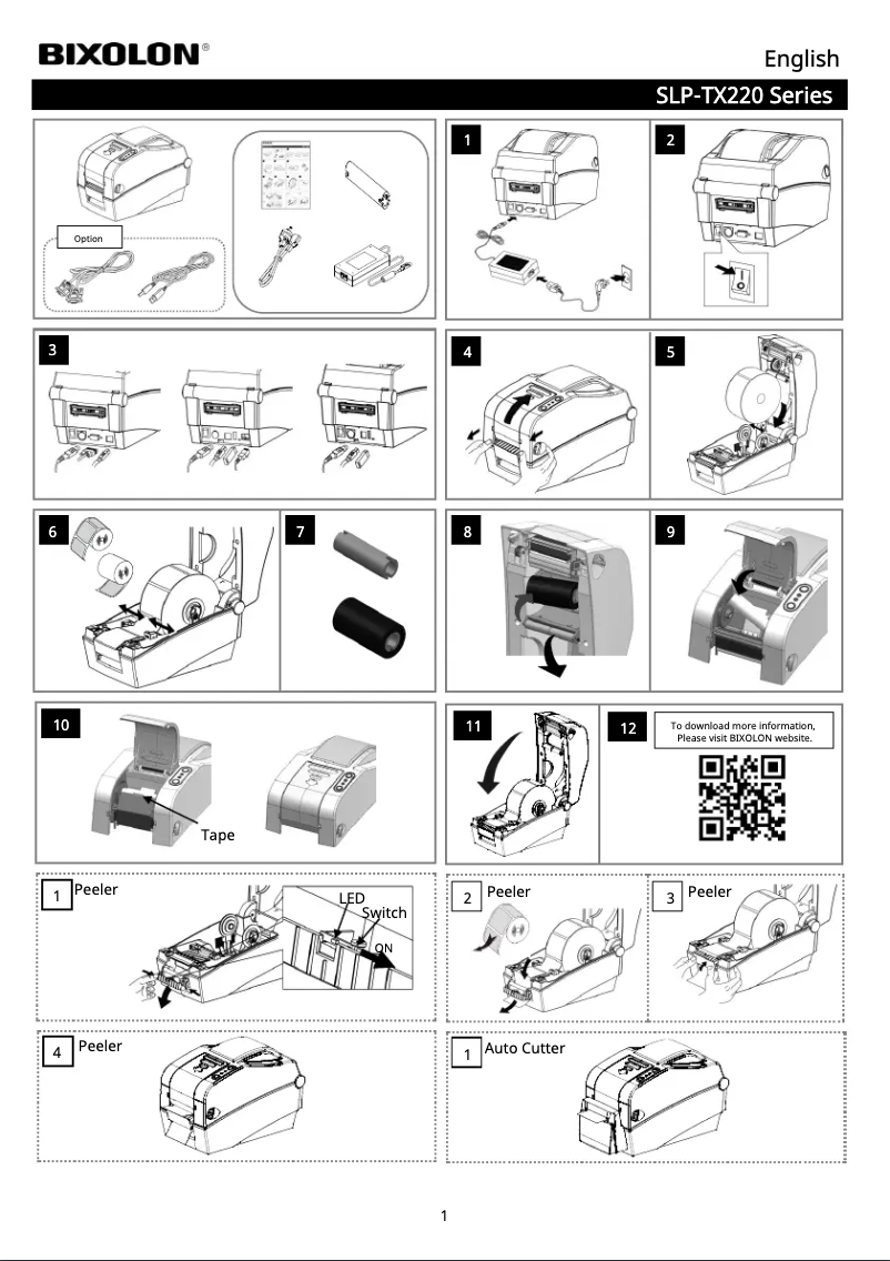 Page 1 de la notice Manuel utilisateur Bixolon SLP-TX220