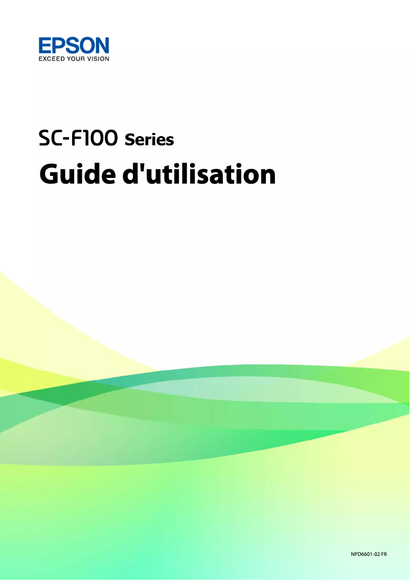 Image de la première page du manuel de l'appareil SC-F100