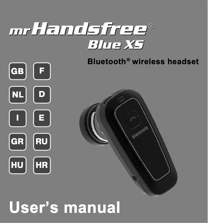 Page n°1 - Manuel utilisateur Mr. Handsfree Blue XS