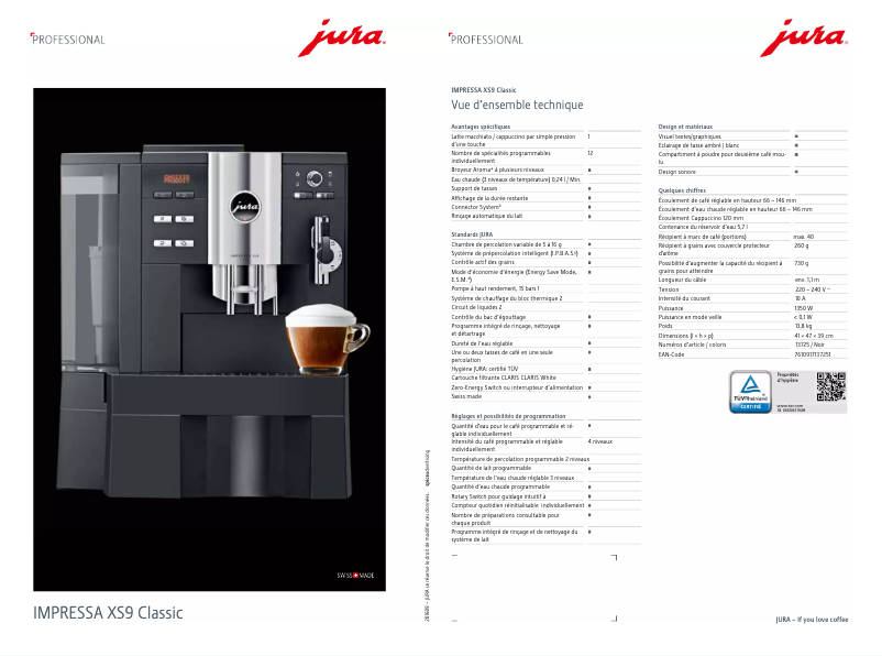 Image de la première page du manuel de l'appareil IMPRESSA XS9 Classic