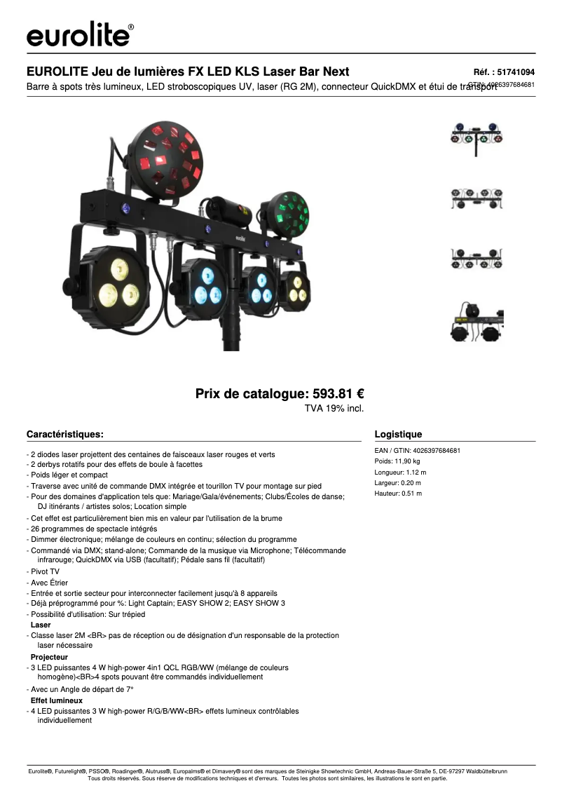 Image de la première page du manuel de l'appareil LED KLS Laser Bar Next FX