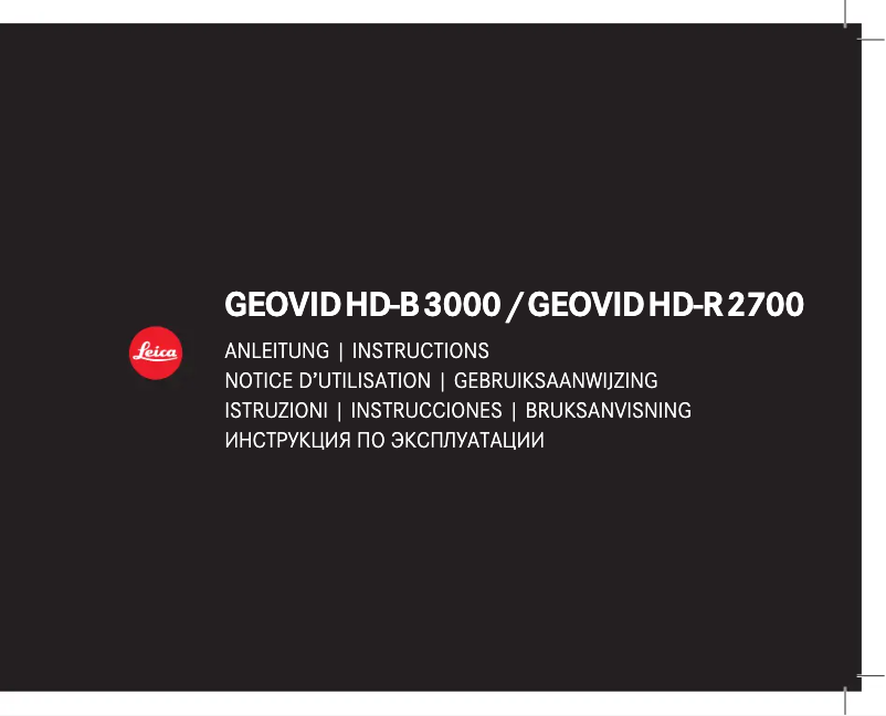 Page 1 de la notice Manuel utilisateur Leica Geovid HD-R 2700