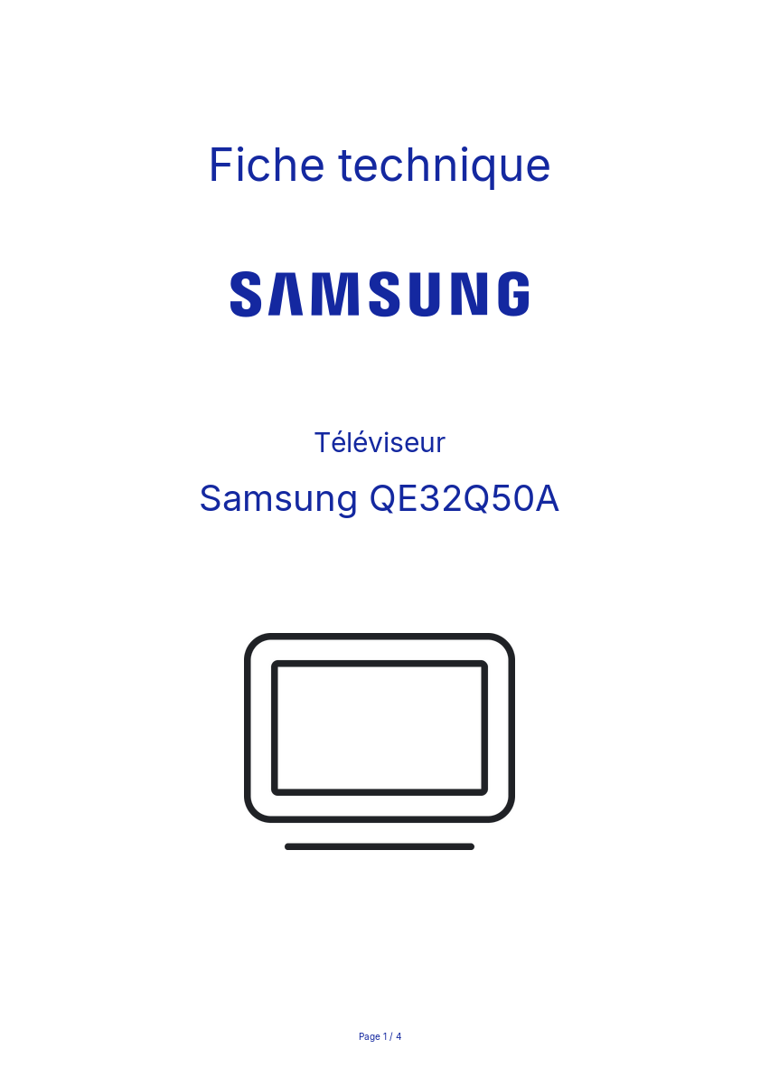 Image de la première page du manuel de l'appareil QE32Q50A