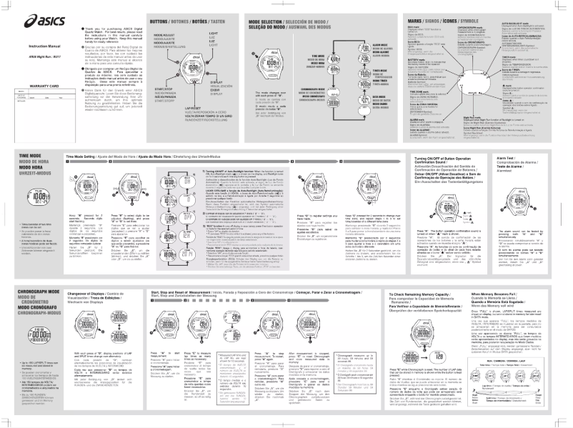 Page 1 de la notice Manuel utilisateur Asics AR08