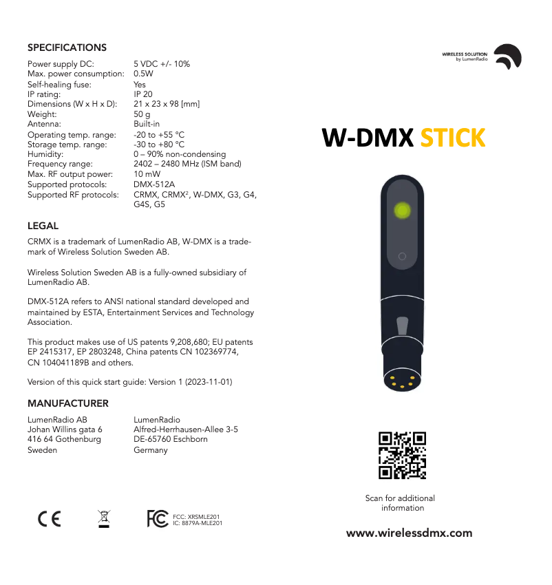 Page n°1 - Guide de démarrage rapide Wireless Solution Stick